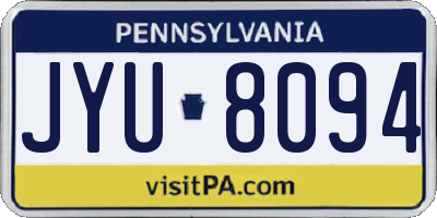 PA license plate JYU8094