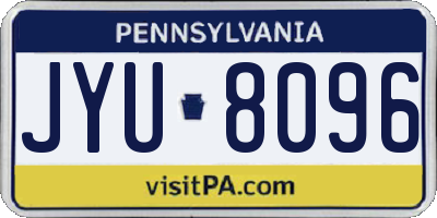 PA license plate JYU8096