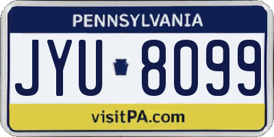 PA license plate JYU8099
