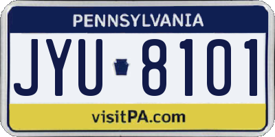 PA license plate JYU8101