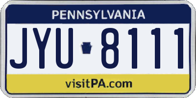 PA license plate JYU8111