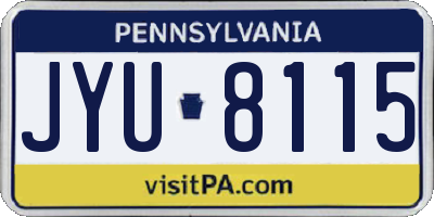 PA license plate JYU8115