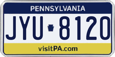 PA license plate JYU8120