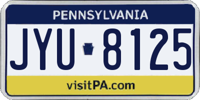 PA license plate JYU8125