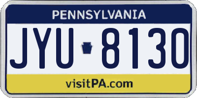 PA license plate JYU8130