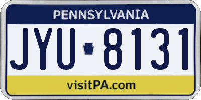 PA license plate JYU8131