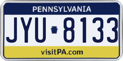 PA license plate JYU8133