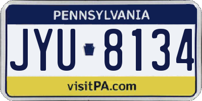 PA license plate JYU8134