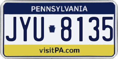 PA license plate JYU8135