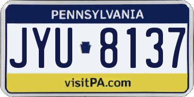 PA license plate JYU8137