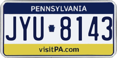 PA license plate JYU8143