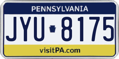 PA license plate JYU8175