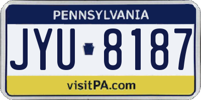 PA license plate JYU8187
