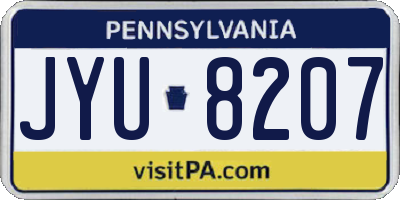 PA license plate JYU8207