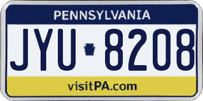PA license plate JYU8208
