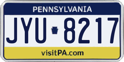 PA license plate JYU8217