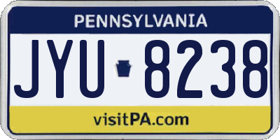 PA license plate JYU8238