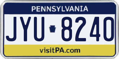 PA license plate JYU8240