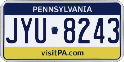 PA license plate JYU8243