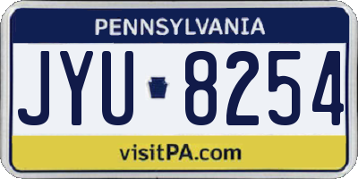 PA license plate JYU8254