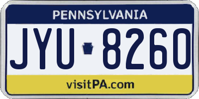 PA license plate JYU8260