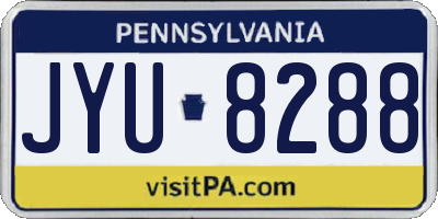 PA license plate JYU8288
