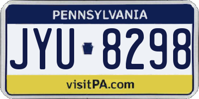 PA license plate JYU8298