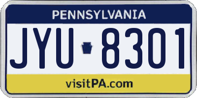 PA license plate JYU8301