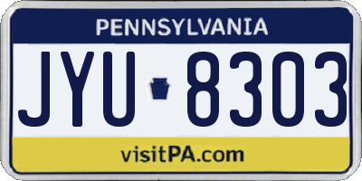 PA license plate JYU8303