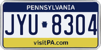 PA license plate JYU8304