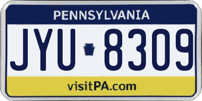 PA license plate JYU8309