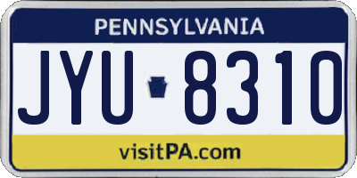 PA license plate JYU8310