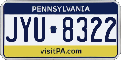 PA license plate JYU8322