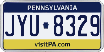 PA license plate JYU8329