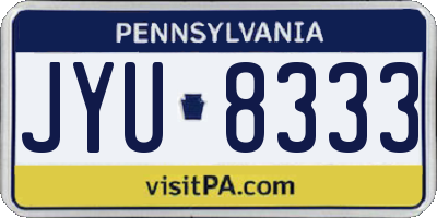 PA license plate JYU8333