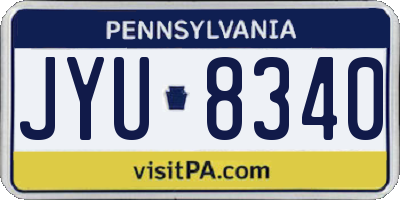PA license plate JYU8340