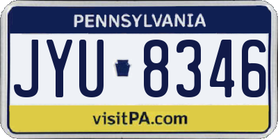 PA license plate JYU8346
