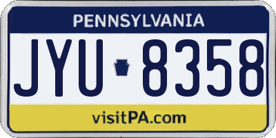 PA license plate JYU8358