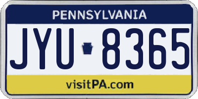 PA license plate JYU8365