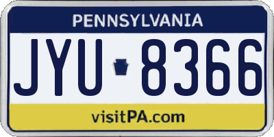 PA license plate JYU8366