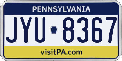 PA license plate JYU8367
