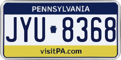 PA license plate JYU8368