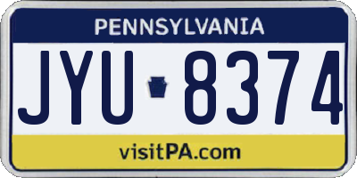 PA license plate JYU8374