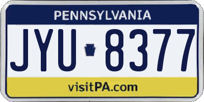 PA license plate JYU8377