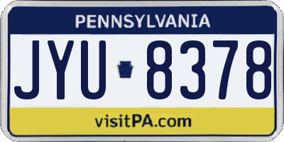 PA license plate JYU8378