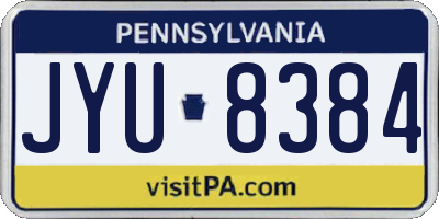 PA license plate JYU8384