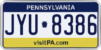 PA license plate JYU8386