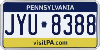PA license plate JYU8388