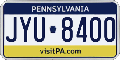PA license plate JYU8400