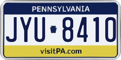 PA license plate JYU8410